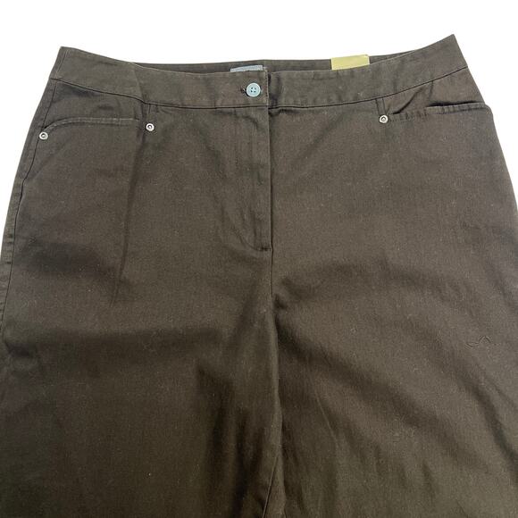 Additions by Chico's Chocolate Brown Cotton High Rise Chino Pants Size 10 (1.5) - Picture 2 of 12
